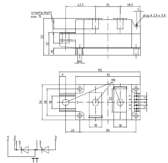 TT251N16KOF package dimensions