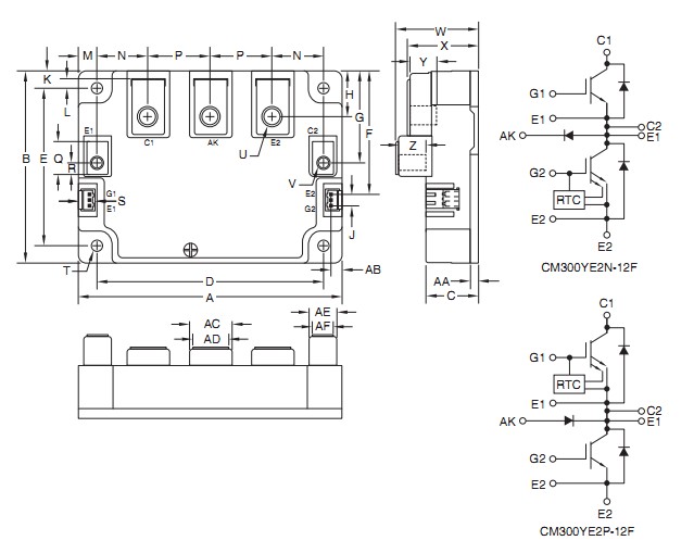 CM300YE2N-12F block diagram