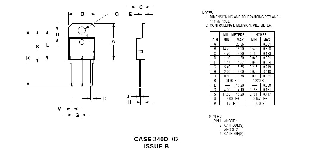 MBR4045PT dimension