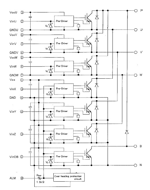 7MBP100RA120 block diagram