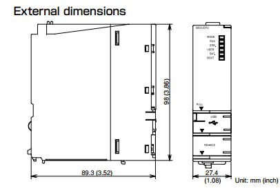 Q02UCPU package dimensions