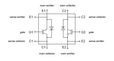 2MBI1200UG-170 Equivalent Circuit Schematic