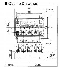 6MBI50L-060 dimension figure