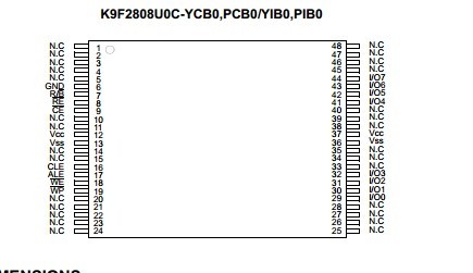 K9F2808U0B-VCB0 pin connection