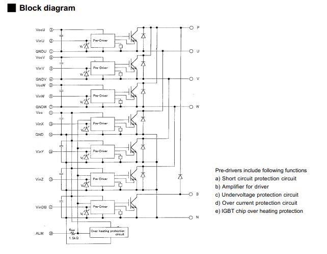 7MBP50RA060 Block Diagram