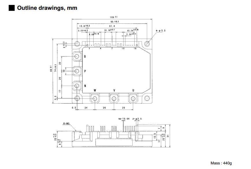 7MBP50RE120 dimension figure