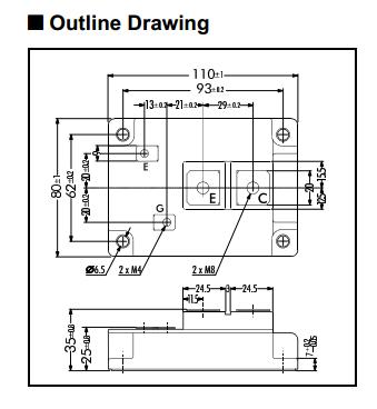 1MBI600PX-140 dimension figure