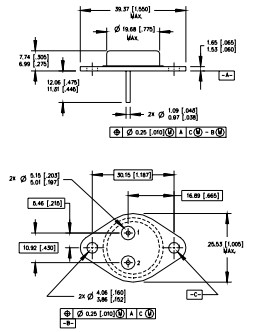 irf130 outline dimensions