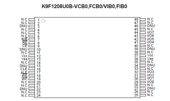 K9F1208R0B-JIB0 pin connection