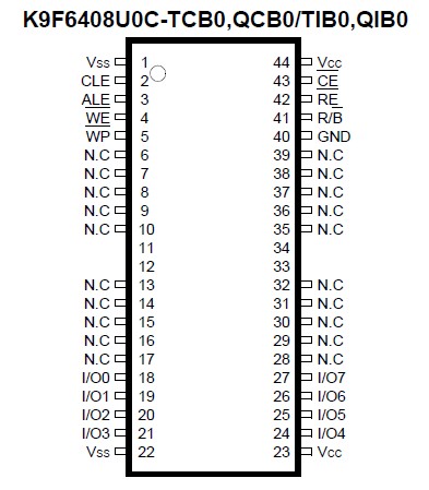 K9F6408U0C-VCB0 pin connection