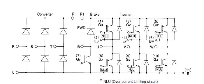 7MBR25NE120 Equivalent Circuit Schematic