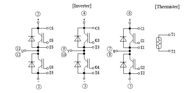 6MBI450U-120 Equivalent Circuit Schematic