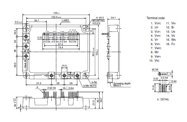 PM100RSE120 PACKAGE OUTLINES