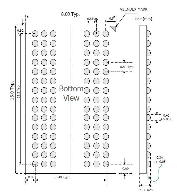 H5MS1G22MFR-J3M dimension figure