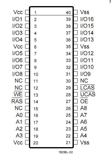 v53c16258lt50 pin configuration