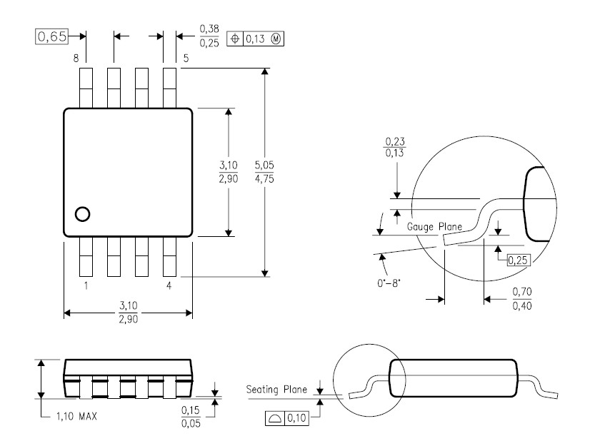 LM393P package dimensions