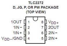 TLC2272CDR Pin Configuration