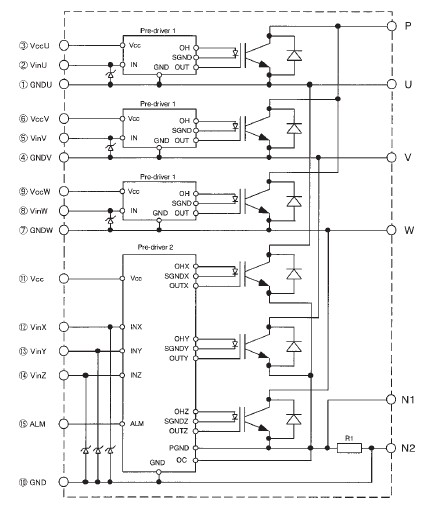 6MBP160RUA060F-01  block diagram