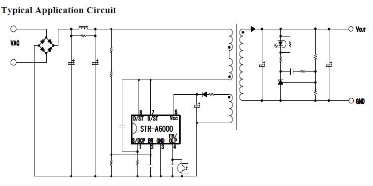 Str6656 datasheet схема включения