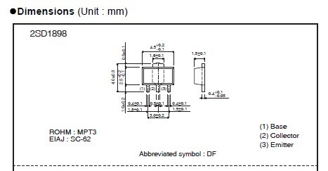 2SD1898T100R Dimensions