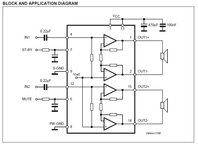 TDA7297SA block diagram