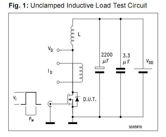 STW18NK80Z Unclamped Inductive Load Test Circuit