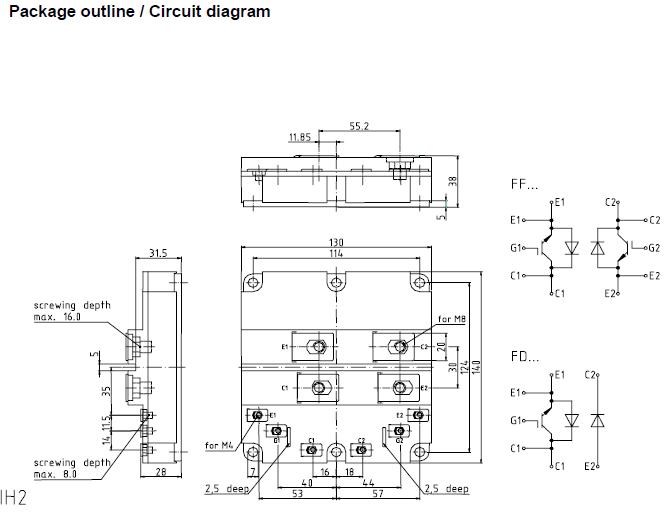 FF1200R12KE3 block diagram