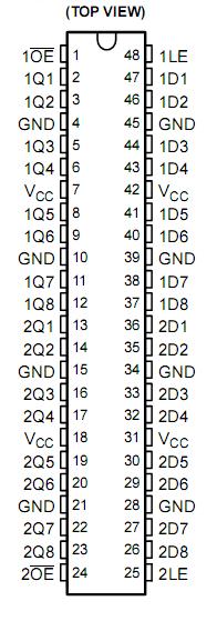 LVC16373A Pin Configuration