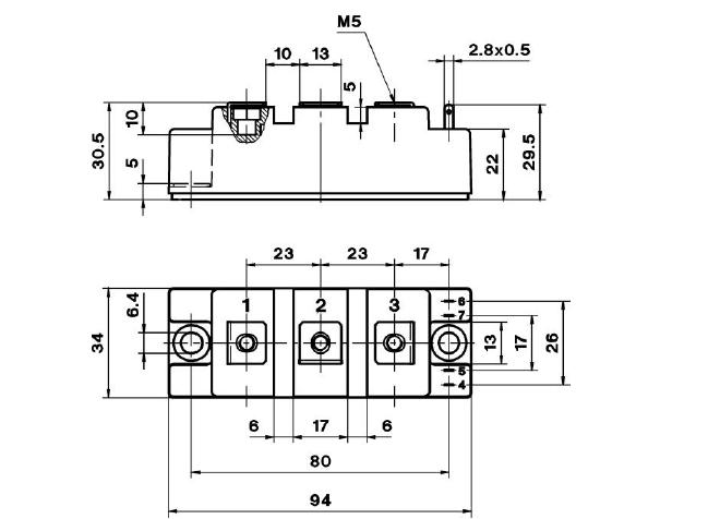 SKM145GB128DM1 block diagram