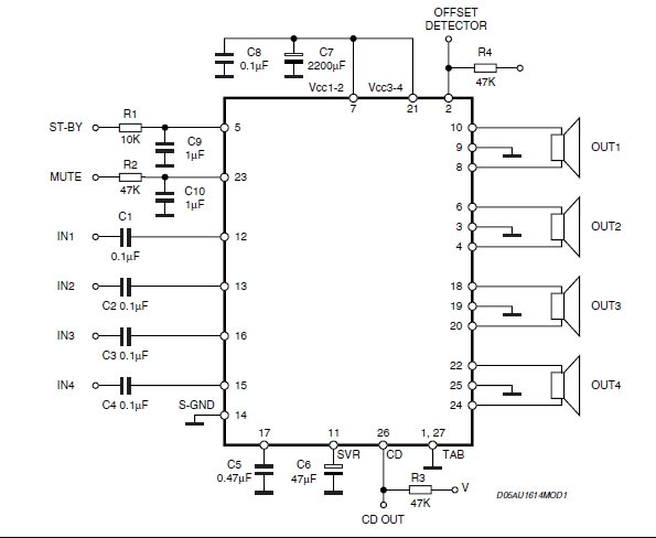 TDA7388 block diagram