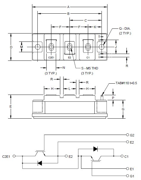 CM100DY-12NFH block diagram