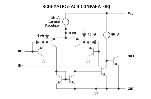 LM339D SCHEMATIC (EACH COMPARATOR)