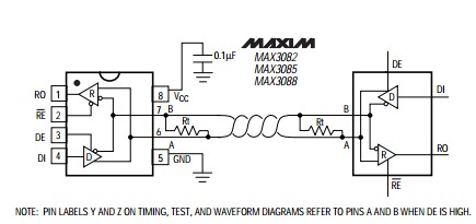 MAX3082ESA Typical Half-Duplex Operating Circui