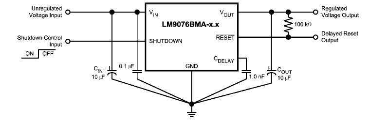 LM9076QBMA-3.3 pin connection