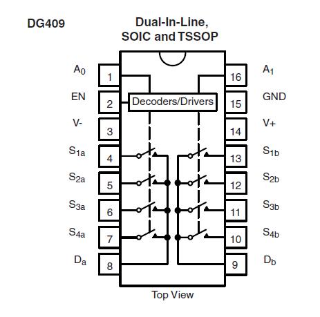 DG409DY-T1-E3 pin connection