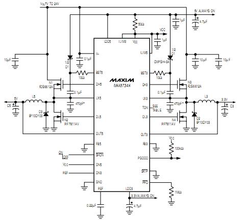 MAX8734A pin connection