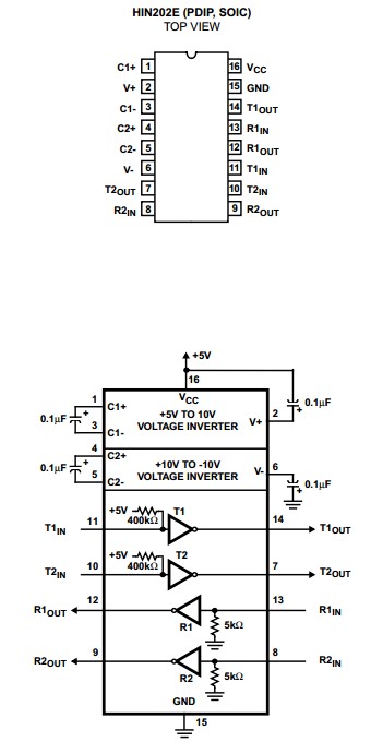 HIN202EIBNZ-T pin connection