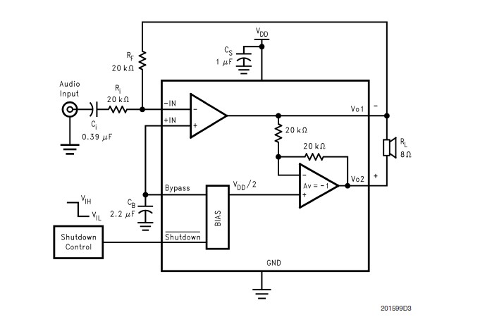 LM4995SD pin connection