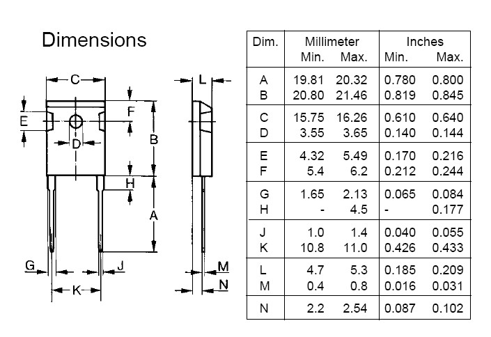 DSEI30-12A dimension