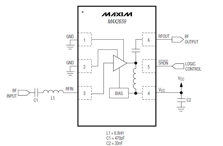 MAX2659ELT+T block diagram