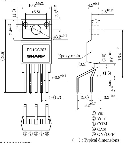 PQ1CG203 dimension