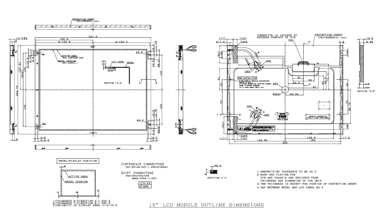 LQ150X1LW71N dimension