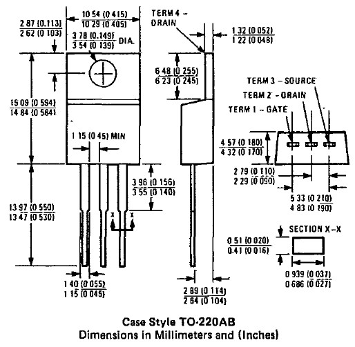 IRF9530 dimension