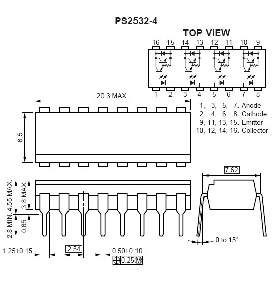 PS2532-4 dimension