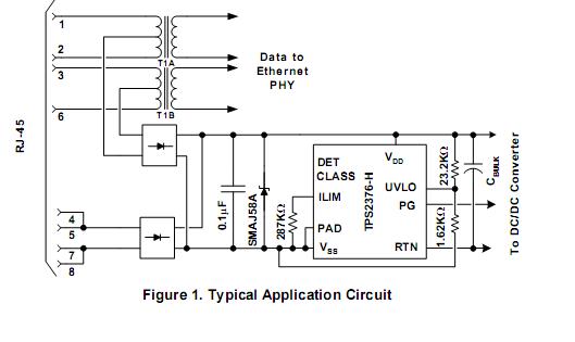 TPS2376DDA-H Application Circuit