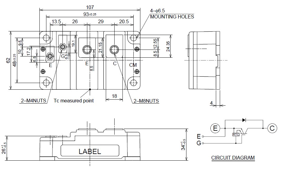 CM600HU-12F pin connection