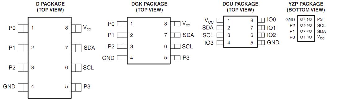 PCA9536D pin connection