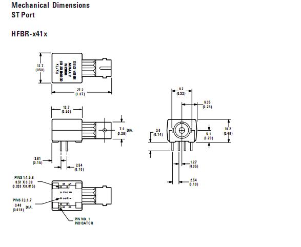 HFBR-2412T pin connection