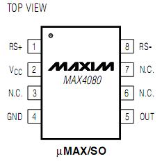 max4080tasa Pin Configuration