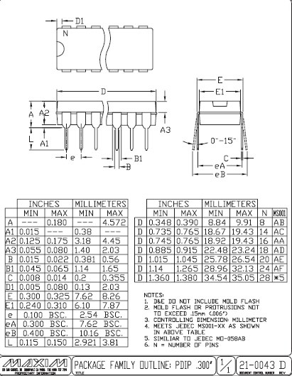 MAX202ECSE+T dimension